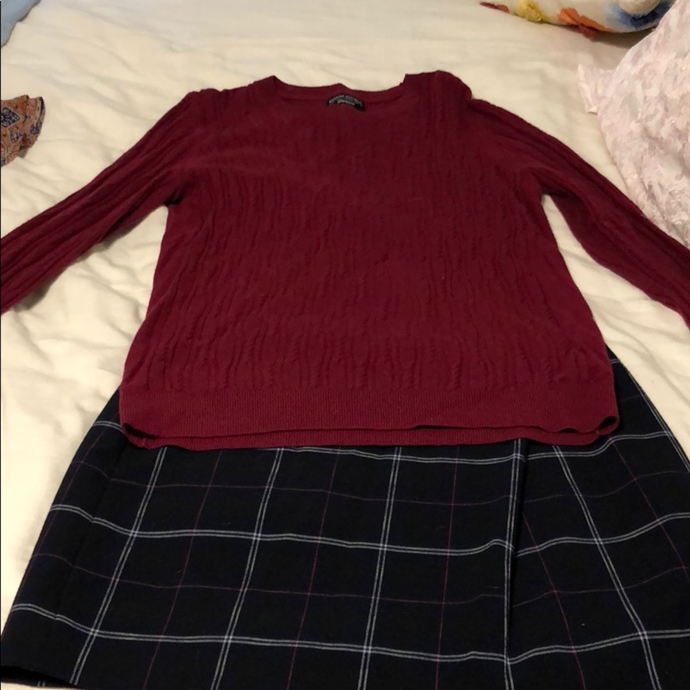 Skirt and sweater outfit